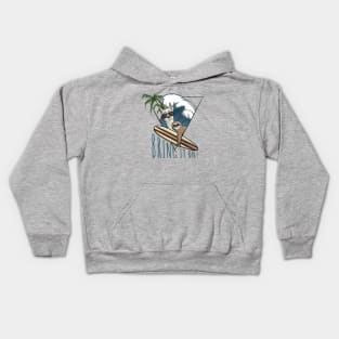 Bring It On! Llama & Sloth Surf Art Kids Hoodie